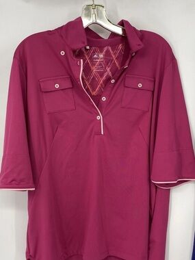 adidas ClimaLite Golf Polo - Berry Pink